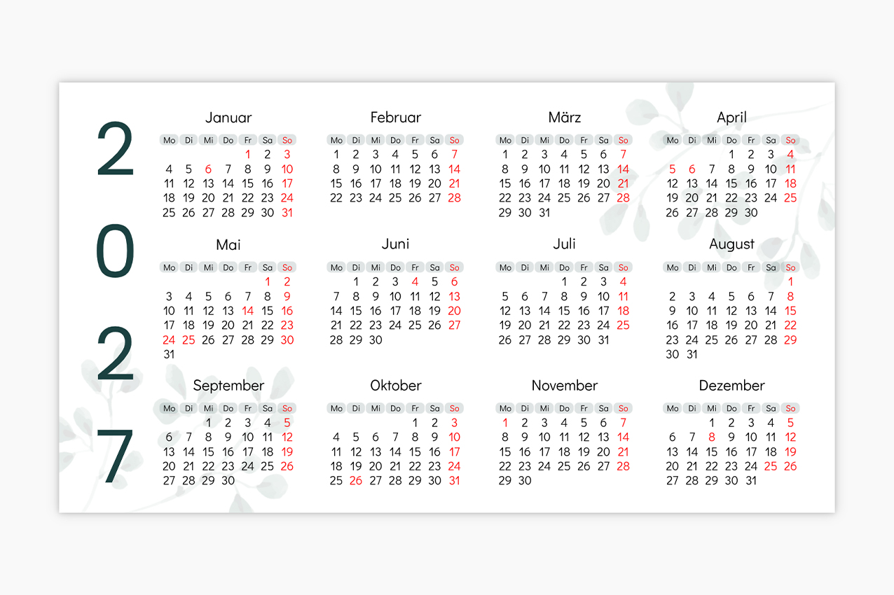 Taschenkalender - Schablone ID 635