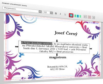 Program pro tvorbu oznámení o promocích