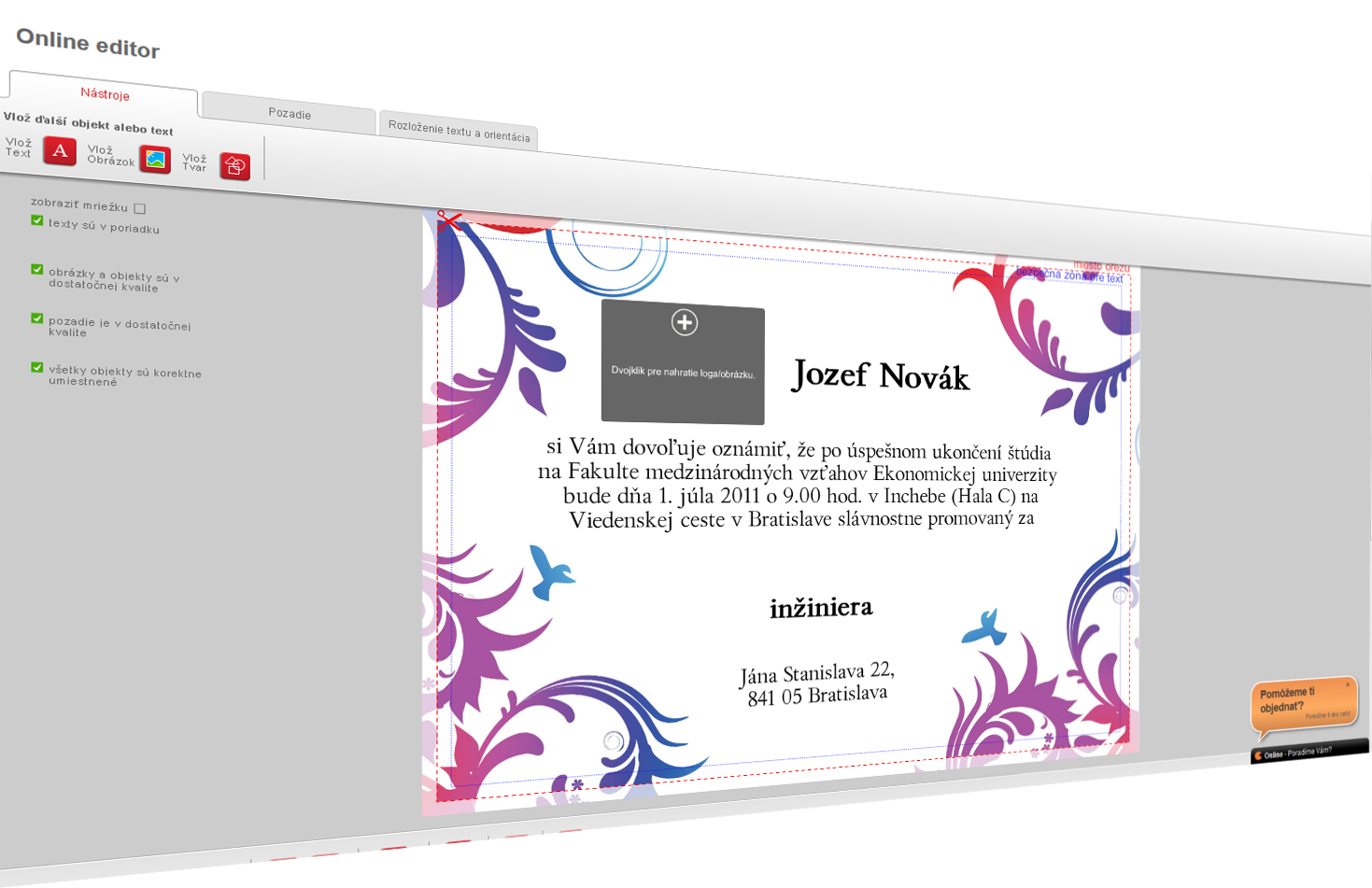 Program na tvorbu promočných oznámení