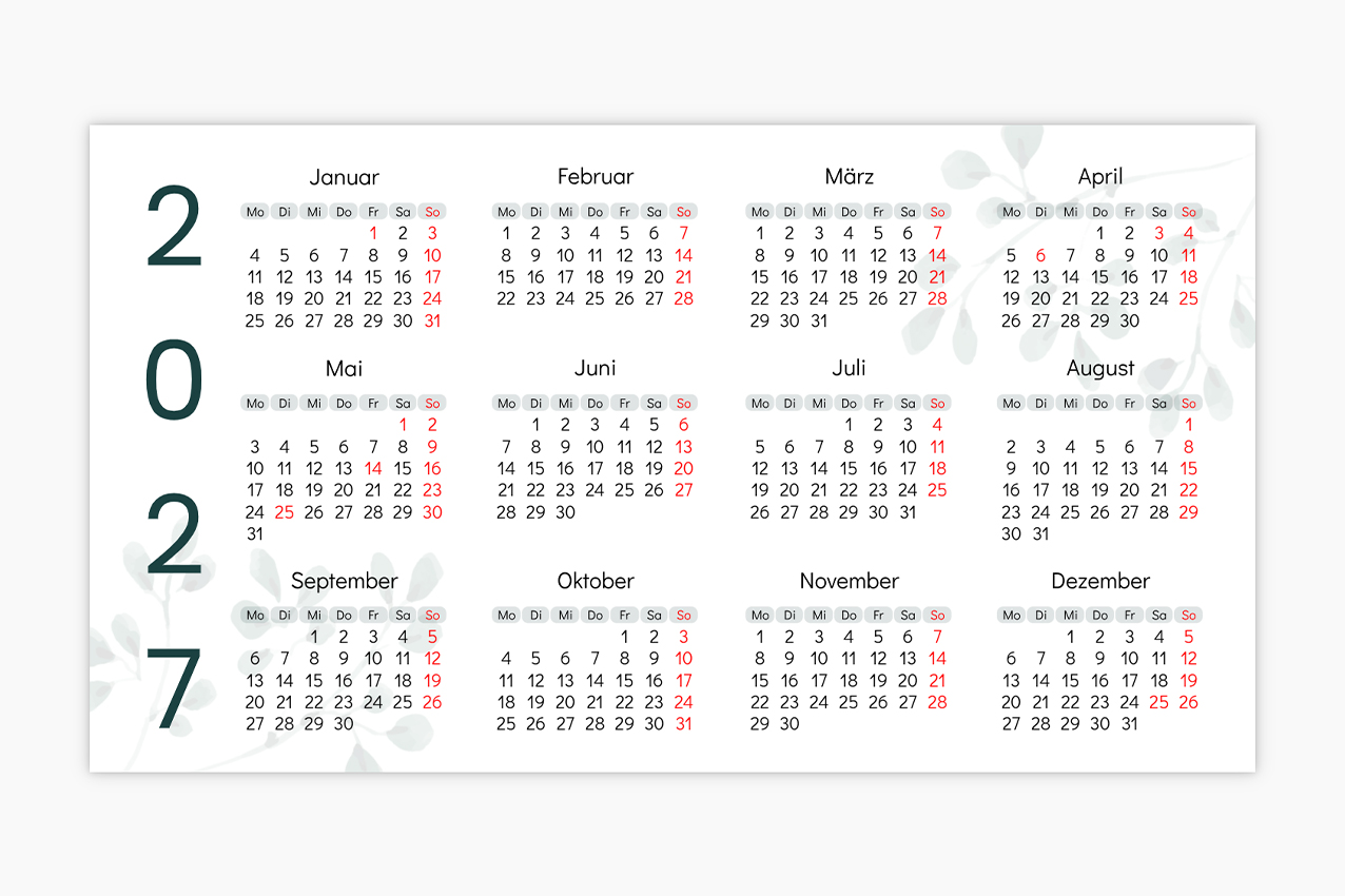 Taschenkalender - Schablone ID 645